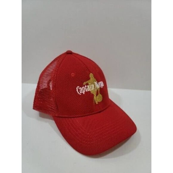 Captain Morgan Hat Cap Strap Back Red Gold Whiskey Casual Adjustable Mens - Picture 3 of 6